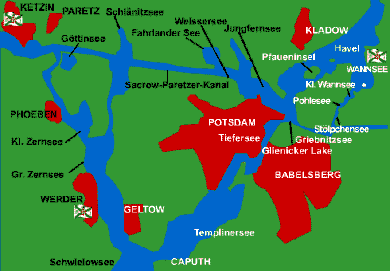 Fahrtroutenkarte "Rund um Potsdam"